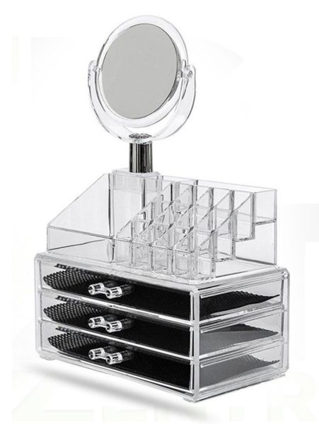 3 Drew Makeup With Removable Mirror Cosmetic Organizer