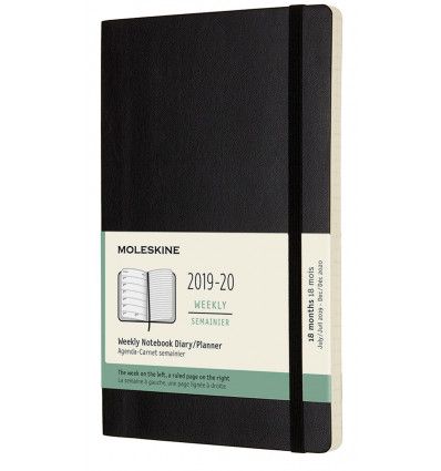 Moleskine 2019-20 Weekly Planner, 18m, Large, Black, Soft Cover (5 X 8.25)