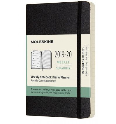 Moleskine 2019-20 Weekly Planner, 18m, Pocket, Black, Soft Cover (3.5 X 5.5)