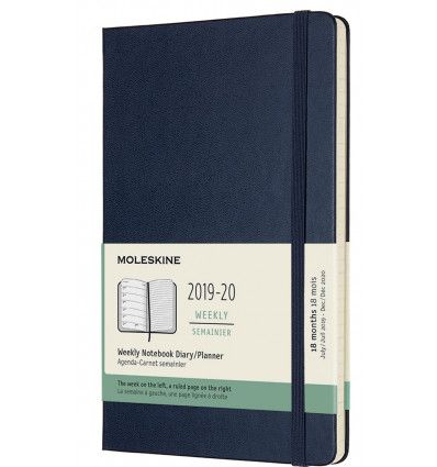 Moleskine 2019-20 Weekly Planner, 18m, Large, Sapphire Blue, Hard Cover (5 X 8.25)