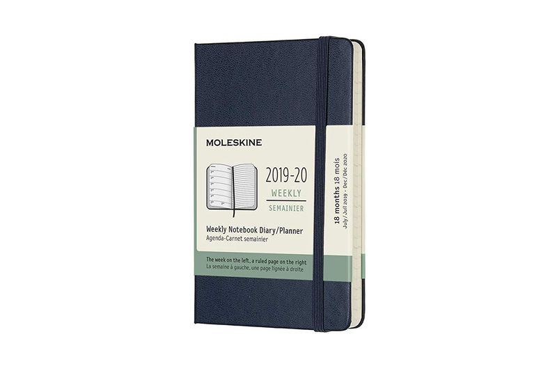 Moleskine 2019-20 Weekly Planner, 18m, Pocket, Sapphire Blue, Hard Cover (3.5 X 5.5)