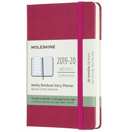 Moleskine 2019-20 Weekly Planner, 18m, Pocket, Snappy Pink, Hard Cover (3.5 X 5.5)