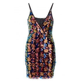 towie black and green velvet sequin bodycon dress