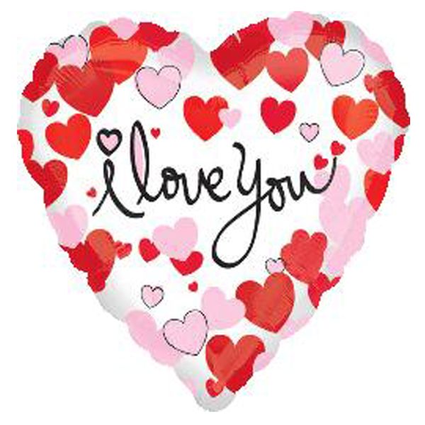 18 Inch Valentines Balloon - I love You - Hearts