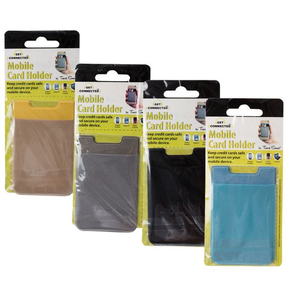 Mobile Phone Card Holder Assorted - 4 Pack