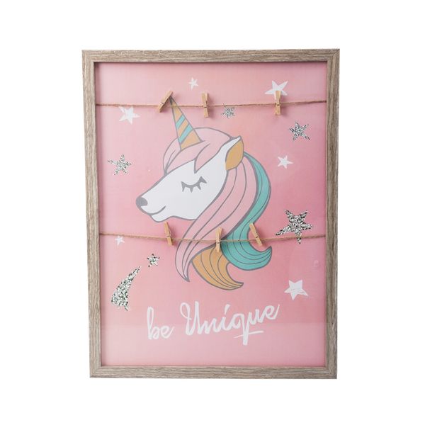 Picture-Frame Wash Line Unicorn - 30x40cm