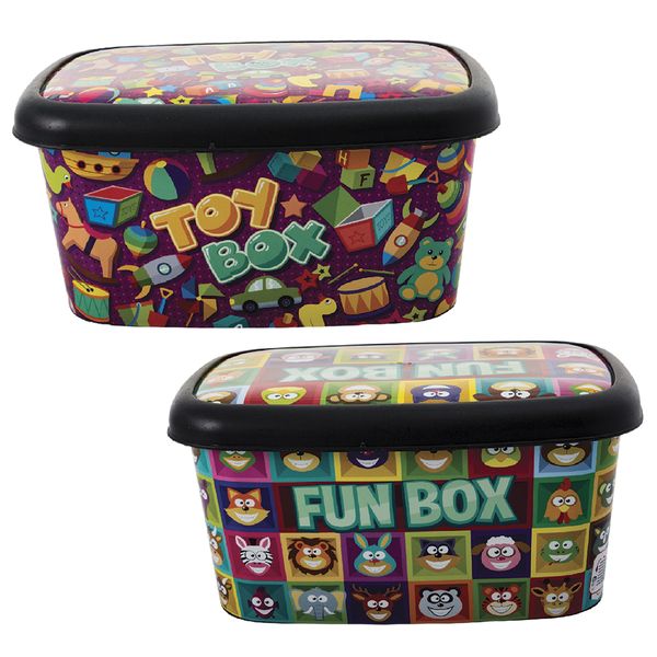 2 x Fun &amp; Toy Storage Boxes - (5L)