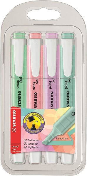 Stabilo: Swing Pastel Highlighters - Assorted 4 PACK