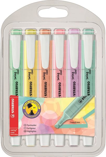 Stabilo: Swing Pastel Highlighters - Assorted 6 PACK