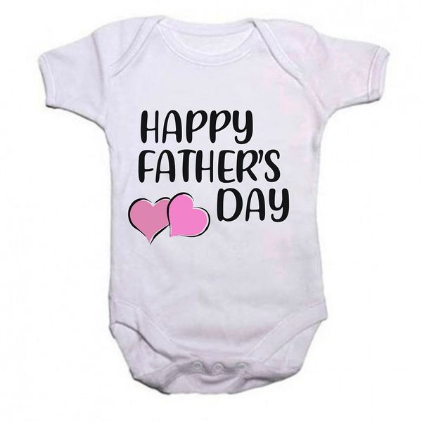 Qtees Africa Happy Fathers Day Girl Baby Grow