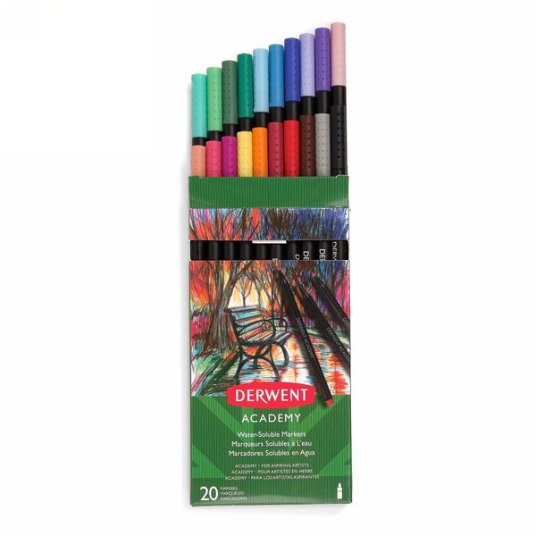 Derwent Academy Watersoluble Markers Set of 20 - DAM202