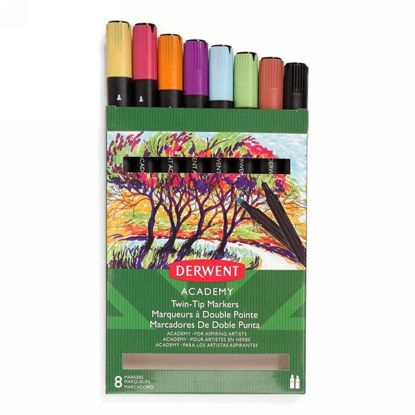 Derwent Academy Twin-Tip Markers Chisel - DAM208