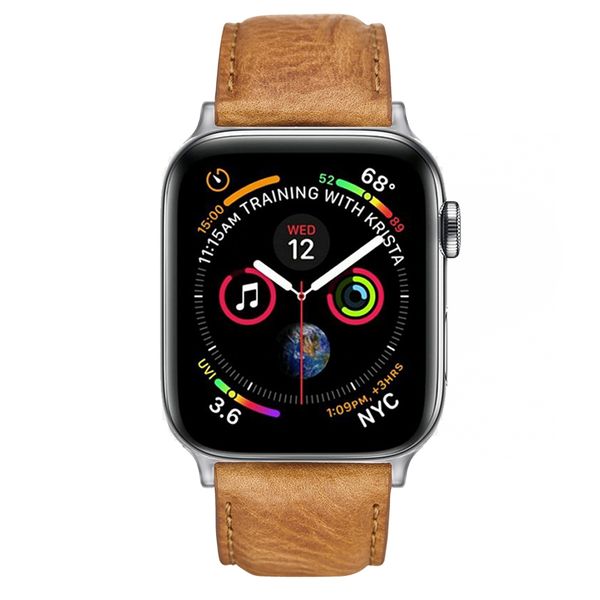Colton James Leather Strap for Silver 40mm Apple Watch - Sandstone