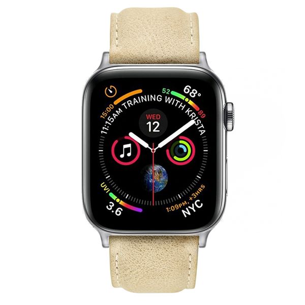 Colton James Leather Strap for Silver 40mm Apple Watch - Sandstone