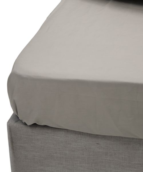 George &amp; Mason-180TC Percale Fitted Sheet-Natural