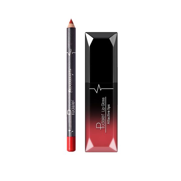 Pudaier Matte Lipgloss &amp; Lip Liner Pencil - Makeup Kit #1