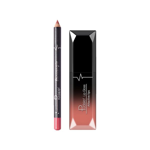 Pudaier Matte Lipgloss &amp; Lip Liner Pencil - Makeup Kit #7