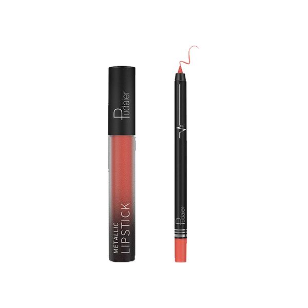 Pudaier Lip Makeup Kit - Lip Gloss &amp; Lipliner Pencil Velvet Matte 1