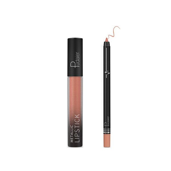Pudaier Lip Makeup Kit - Lip Gloss &amp; Lipliner Pencil Velvet Matte 10