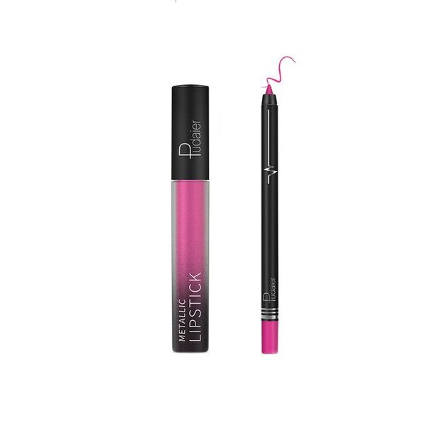 Pudaier Lip Makeup Kit - Lip Gloss &amp; Lipliner Pencil Velvet Matte 15