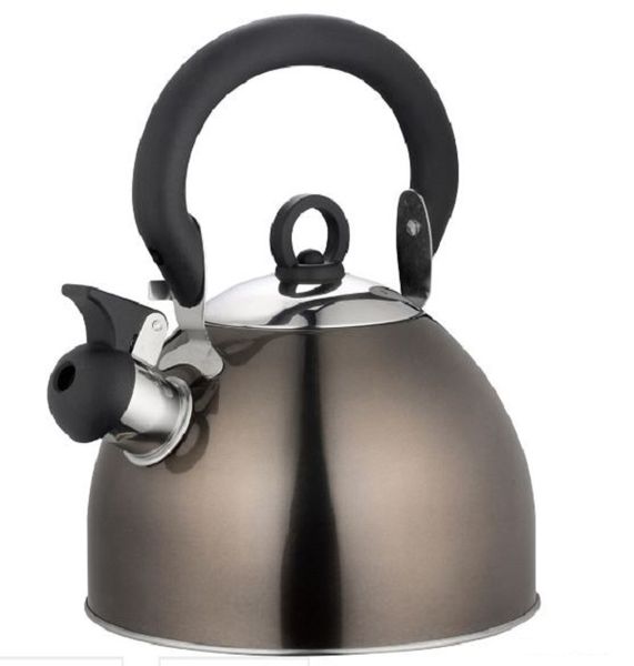 Stainless Steel Whistling Kettle 2.5 Ltr Black