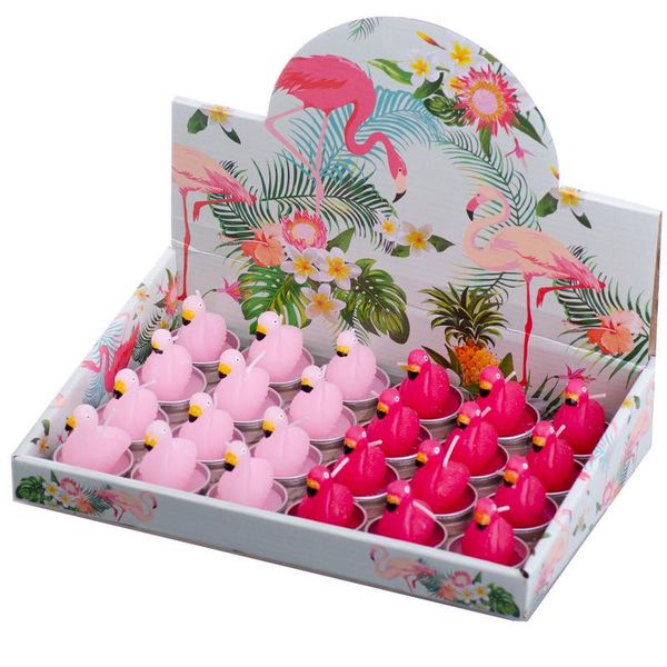 Pretty Pink Flamingo Tealight Candles