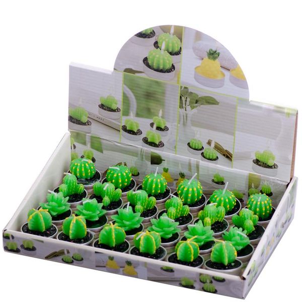 Green Cactus Tealight Candles