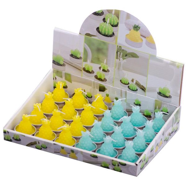 Mint Green and Yellow Pineapple Candles
