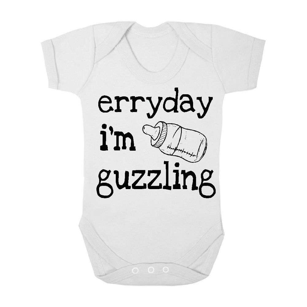 The Funky Shop Everyday I'm Guzzling Baby Grower - White | Buy Online ...