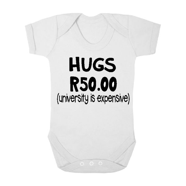 The Funky Shop Hugs Are R50 Baby Grower - White
