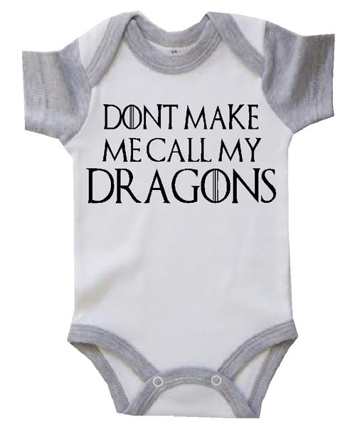 The Funky Shop Don't Make Me Call My Dragons Baby Grower - White/Grey