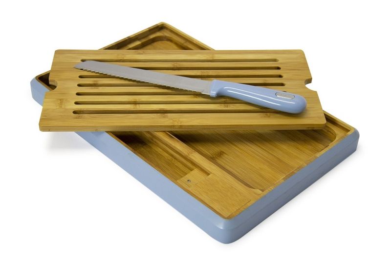 Fine Living - Bread Board with Knife - Blue