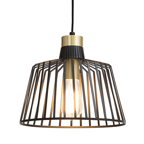 The Lighting Warehouse - Pendant Sheba 18150L Satin Brass &amp; Black