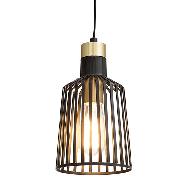 The Lighting Warehouse - Pendant Sheba 18150S Satin Brass &amp; Black