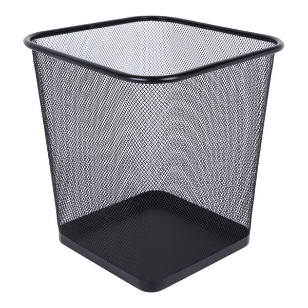 SDS: M905 Wire Mesh Metal Square Waste Bin - 15L Black