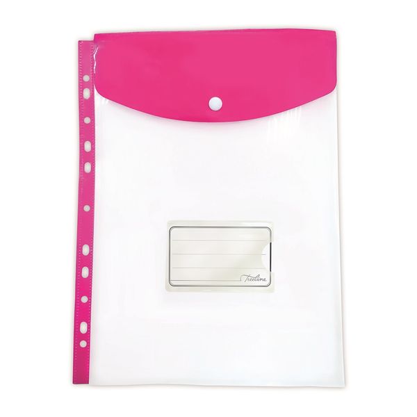 Treeline: A4 Filing Carry Folder With Stud - Hot Pink