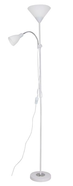 Bright Star Lighting - White Metal Polished Chrome Floor Lamp
