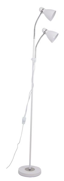 Bright Star Lighting - White Metal And Polished Chrome Floor Lamp