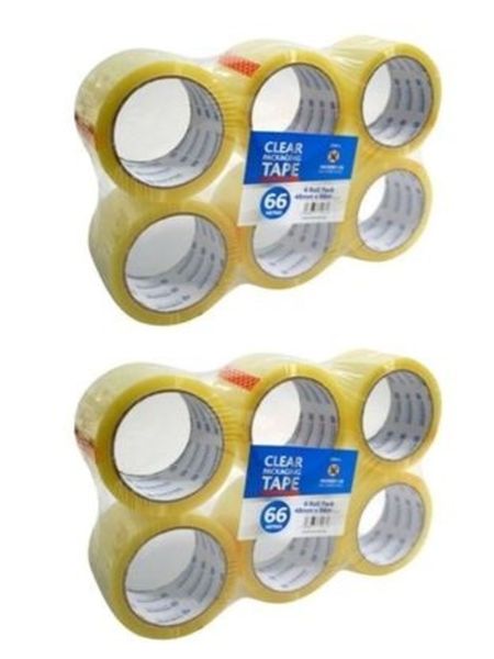 12 Rolls Clear Packaging Tape