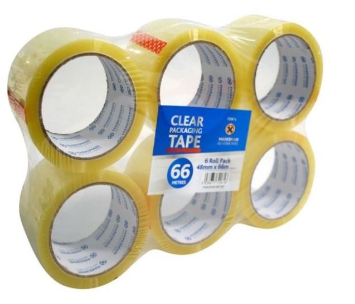 6 Rolls Clear Packaging Tape