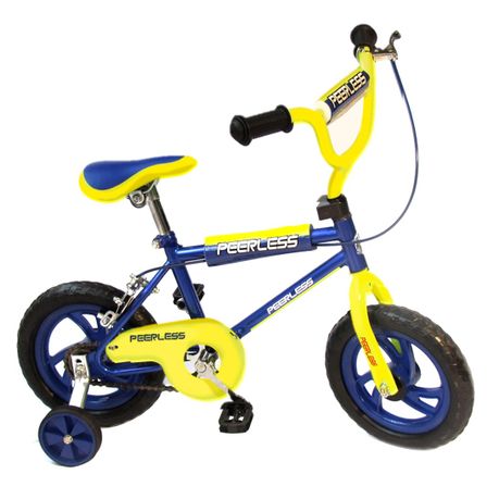 blue and yellow bmx bike