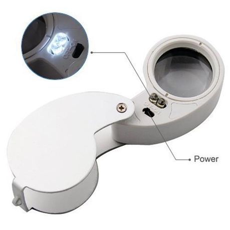 Jewelers LOUPE 40x 40 Power With Illuminated Bright LED Light