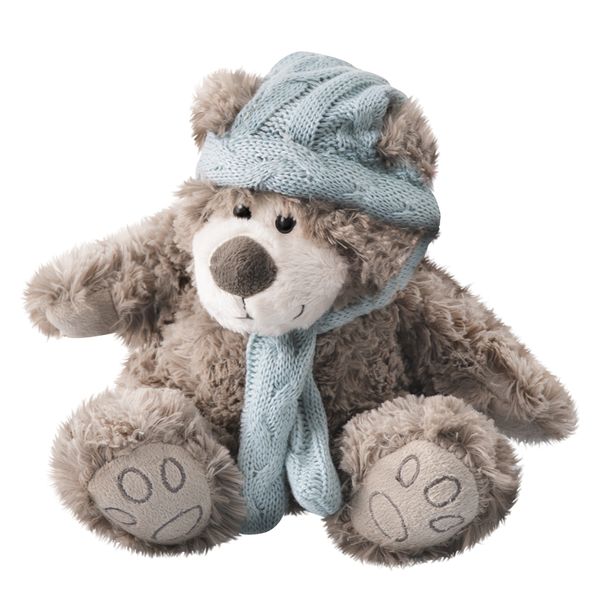 Plush Teddy Bear with Blue Scarf Toy- 20 cm