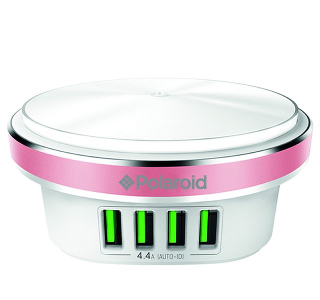 Polaroid 4 Port USB Charger with LED Press Lamp