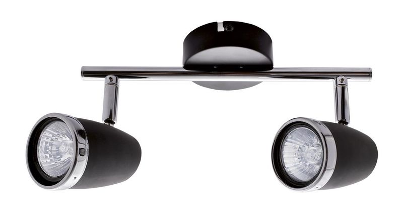 Bright Star Lighting - Two Black and Polished Chrome Spotlight