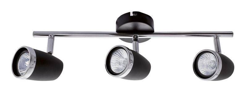 Bright Star Lighting - Three Black and Polished Chrome Spotlight