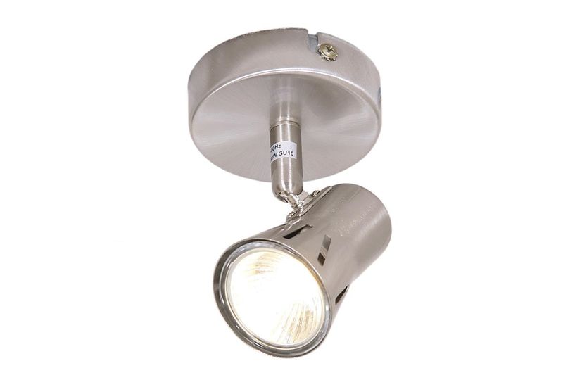Bright Star Lighting - Single Satin Chrome Spotlight On Round Base