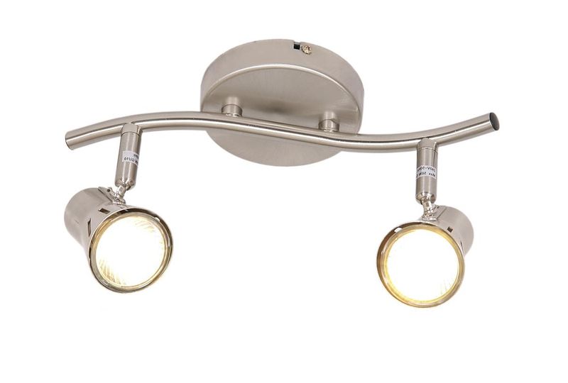 Bright Star Lighting - Two Satin Chrome Spotlight On Round Base
