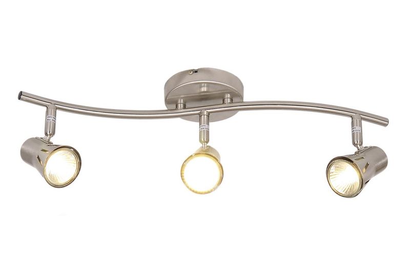 Bright Star Lighting - Three Satin Chrome Spotlight On Round Base