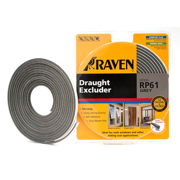 Door Seal Woven Pile Seal Grey 5m Rp61g Raven